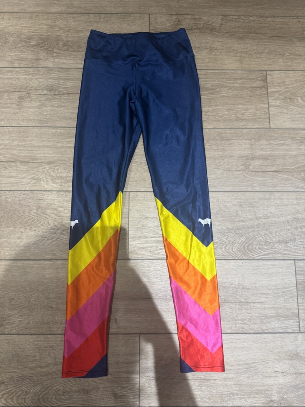 Goldsheep blue and rainbow leggings size small